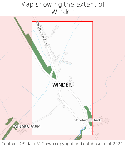 Map showing extent of Winder as bounding box