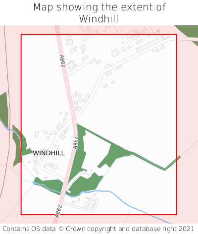 Map showing extent of Windhill as bounding box