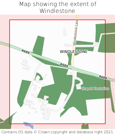 Map showing extent of Windlestone as bounding box
