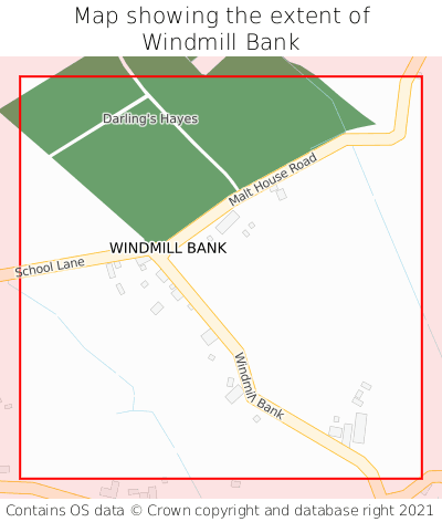 Map showing extent of Windmill Bank as bounding box