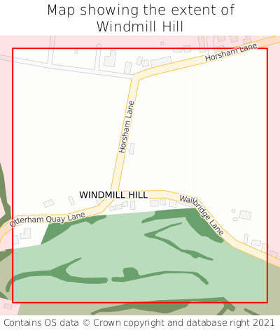 Map showing extent of Windmill Hill as bounding box