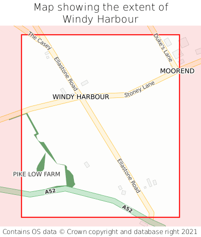 Map showing extent of Windy Harbour as bounding box