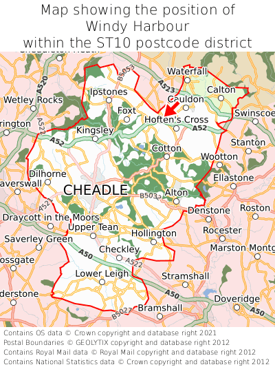Map showing location of Windy Harbour within ST10