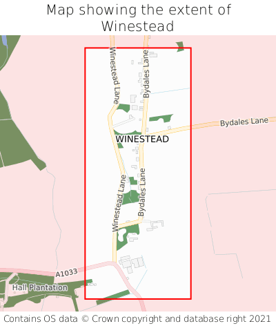 Map showing extent of Winestead as bounding box
