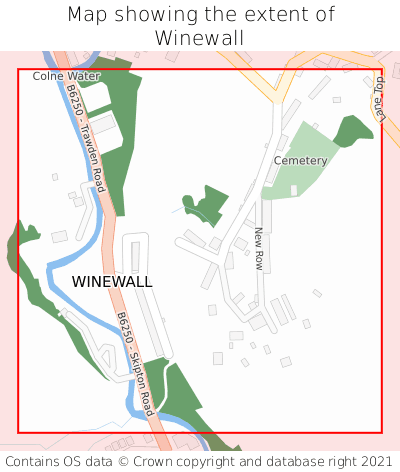 Map showing extent of Winewall as bounding box