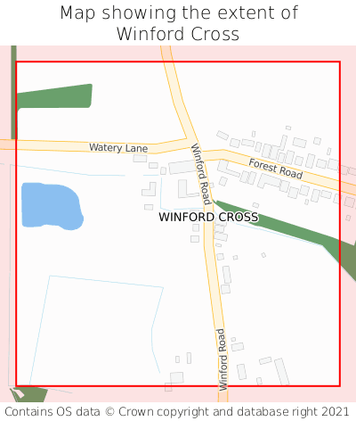 Map showing extent of Winford Cross as bounding box