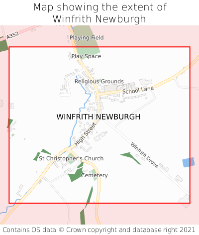 Map showing extent of Winfrith Newburgh as bounding box