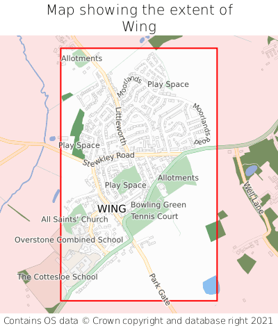 Map showing extent of Wing as bounding box