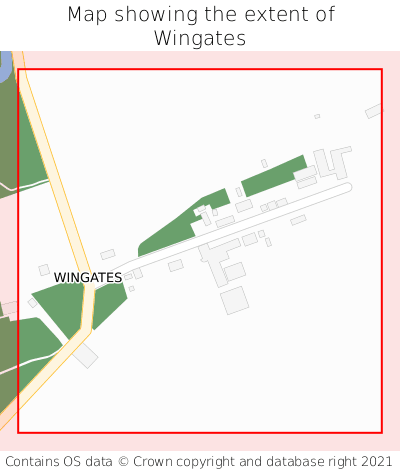 Map showing extent of Wingates as bounding box