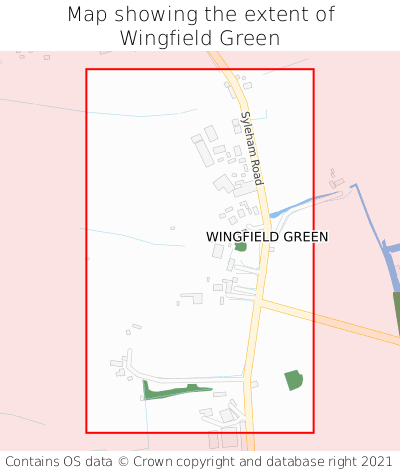 Map showing extent of Wingfield Green as bounding box