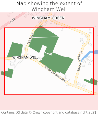 Map showing extent of Wingham Well as bounding box