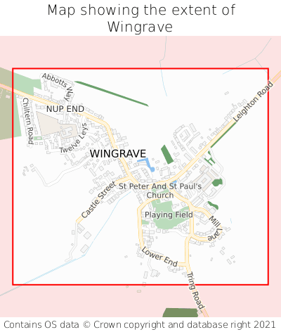 Map showing extent of Wingrave as bounding box