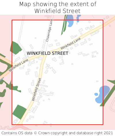 Map showing extent of Winkfield Street as bounding box