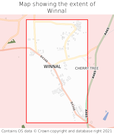 Map showing extent of Winnal as bounding box