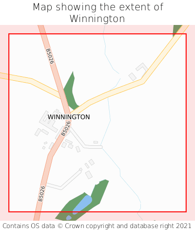 Map showing extent of Winnington as bounding box