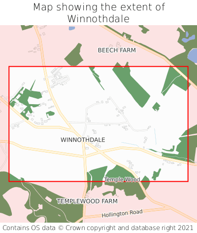 Map showing extent of Winnothdale as bounding box