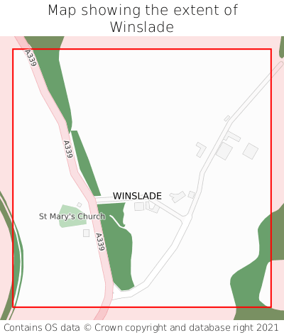 Map showing extent of Winslade as bounding box