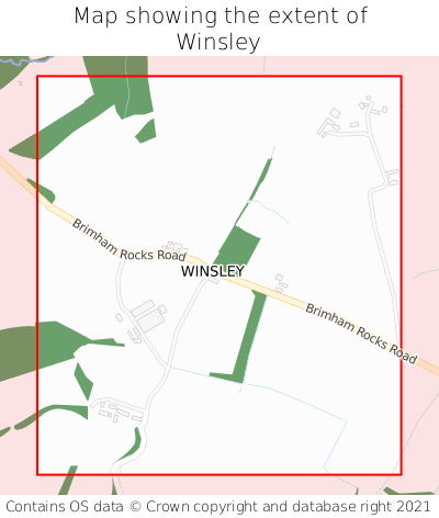 Map showing extent of Winsley as bounding box