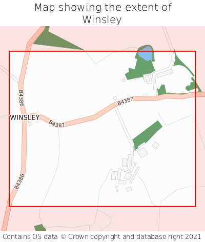 Map showing extent of Winsley as bounding box