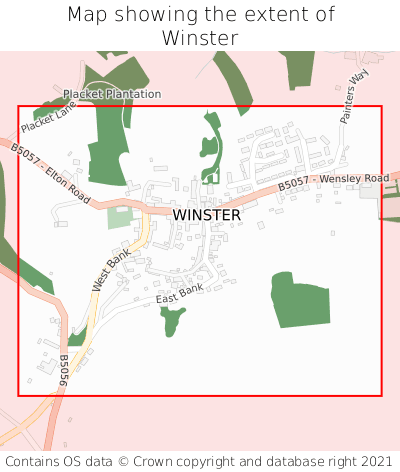 Map showing extent of Winster as bounding box
