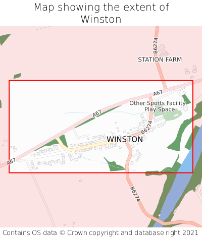 Map showing extent of Winston as bounding box