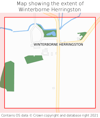 Map showing extent of Winterborne Herringston as bounding box