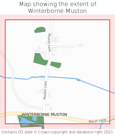 Map showing extent of Winterborne Muston as bounding box