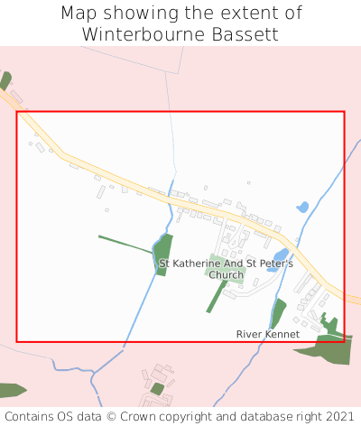 Map showing extent of Winterbourne Bassett as bounding box