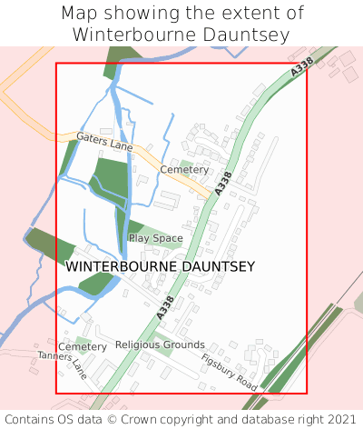Map showing extent of Winterbourne Dauntsey as bounding box