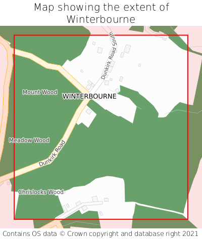 Map showing extent of Winterbourne as bounding box