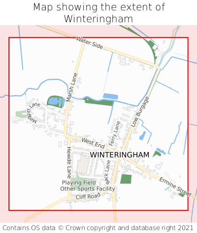 Map showing extent of Winteringham as bounding box