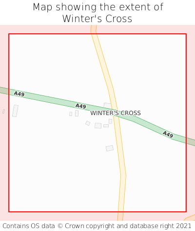 Map showing extent of Winter's Cross as bounding box