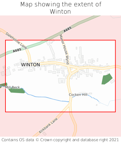 Map showing extent of Winton as bounding box