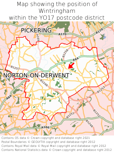 Map showing location of Wintringham within YO17
