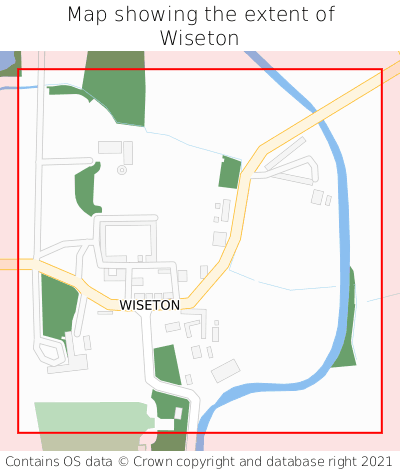Map showing extent of Wiseton as bounding box