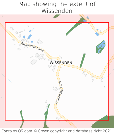 Map showing extent of Wissenden as bounding box
