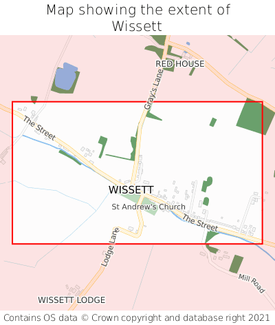 Map showing extent of Wissett as bounding box