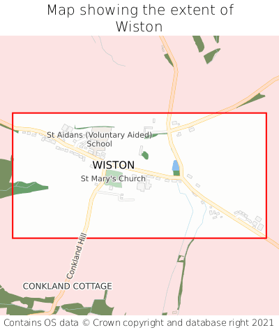 Map showing extent of Wiston as bounding box