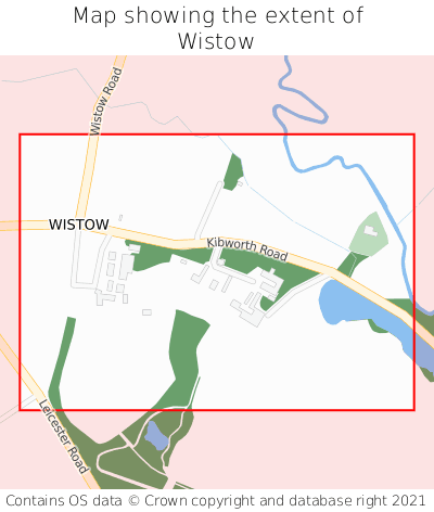 Map showing extent of Wistow as bounding box