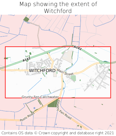 Map showing extent of Witchford as bounding box