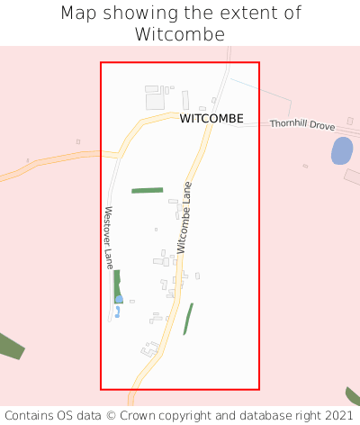 Map showing extent of Witcombe as bounding box