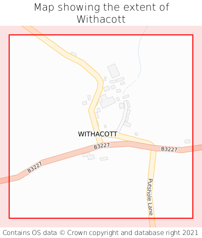 Map showing extent of Withacott as bounding box