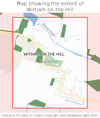 Map showing extent of Witham on the Hill as bounding box