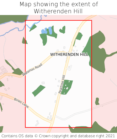 Map showing extent of Witherenden Hill as bounding box