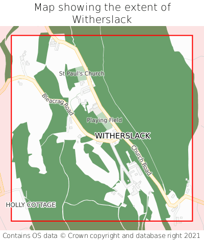 Map showing extent of Witherslack as bounding box