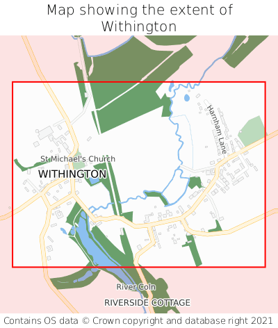 Map showing extent of Withington as bounding box