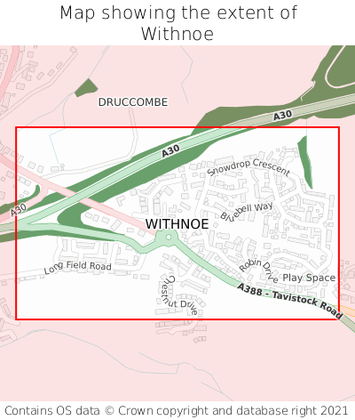 Map showing extent of Withnoe as bounding box