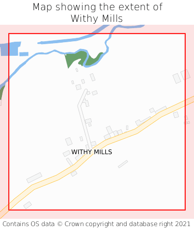 Map showing extent of Withy Mills as bounding box