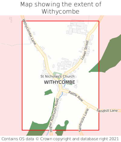 Map showing extent of Withycombe as bounding box