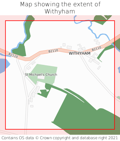 Map showing extent of Withyham as bounding box